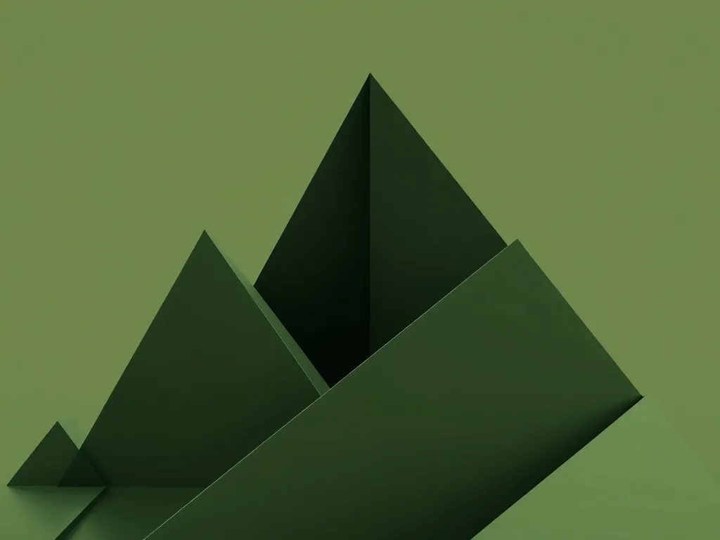 Abstract geometric shapes representing financial growth, 3D